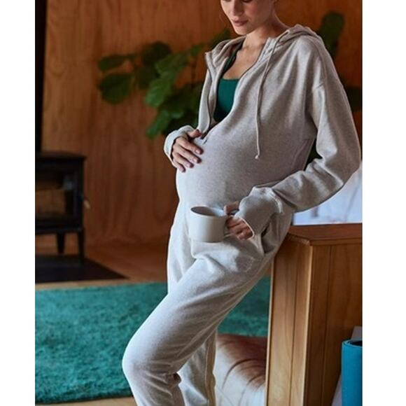 FP Movement x Hatch NWT Heather Grey Warm Up Maternity Hoodie Jumpsuit XS - Picture 3 of 11